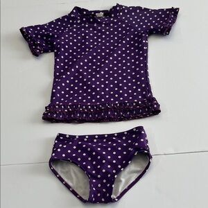 RUFFLE BUTTS Purple Polka Dot Kids Bikini 5 Years